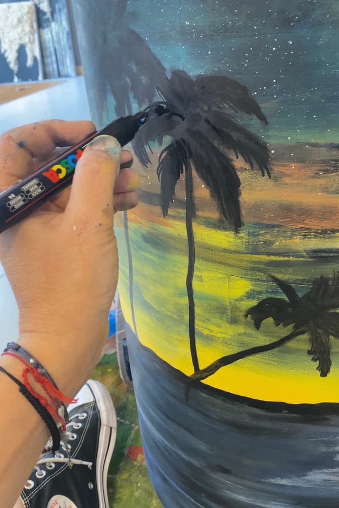 pintura palmeras